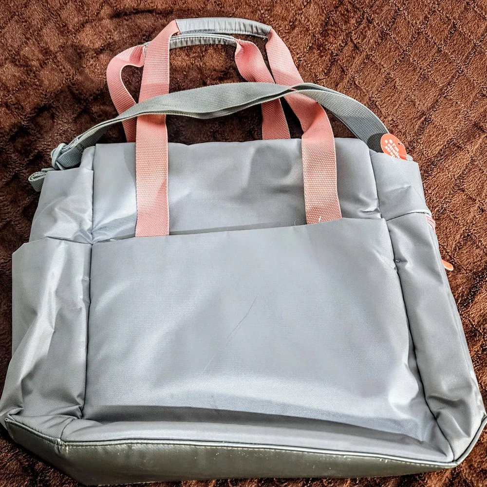 Skip Hop Gray and Pink Diaper Bag